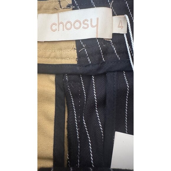 2/$30 NWT Choosy Size 4 Womens Two-Tone High Rise Cargo & Pinstripe Pants - Picture 4 of 16